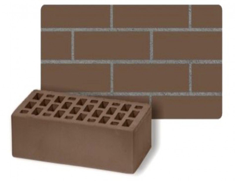 Облицовочный пустотелый, М-150,120x250x88, коричневый, Воротынский КЗ